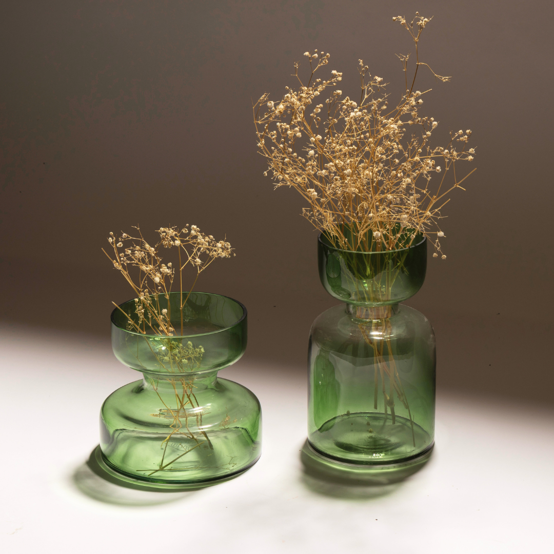 Vase | Handblown Glass Sage Tinted Handcrafted | Green