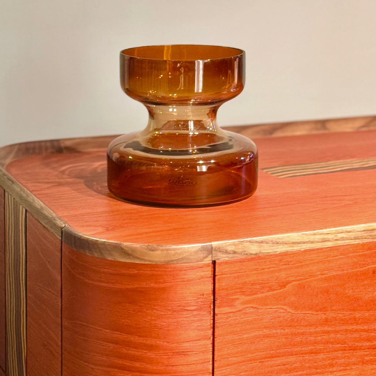 Handblown Tinted Glass Vase - Haze Brown, Largemouth, Two Sizes