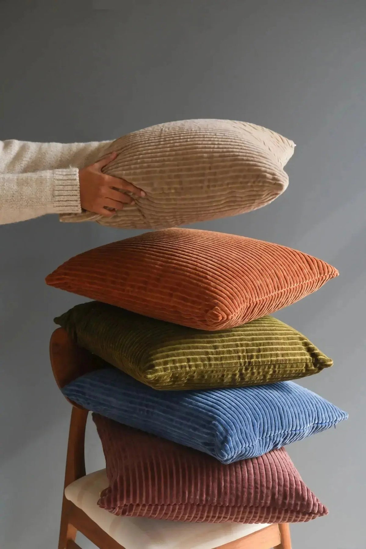 Luna Burnt Orange Velvet Cushion Cover SanctuaryLiving