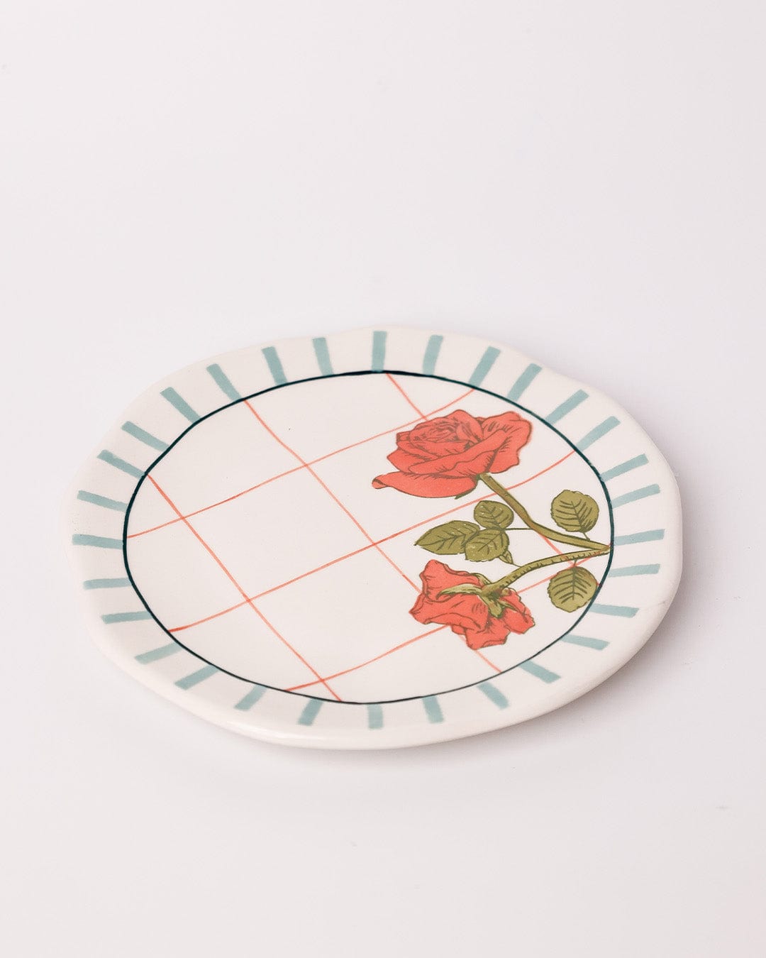 Serving Plate | Ceramic Hand-painted Rose Motifs | Set of 3