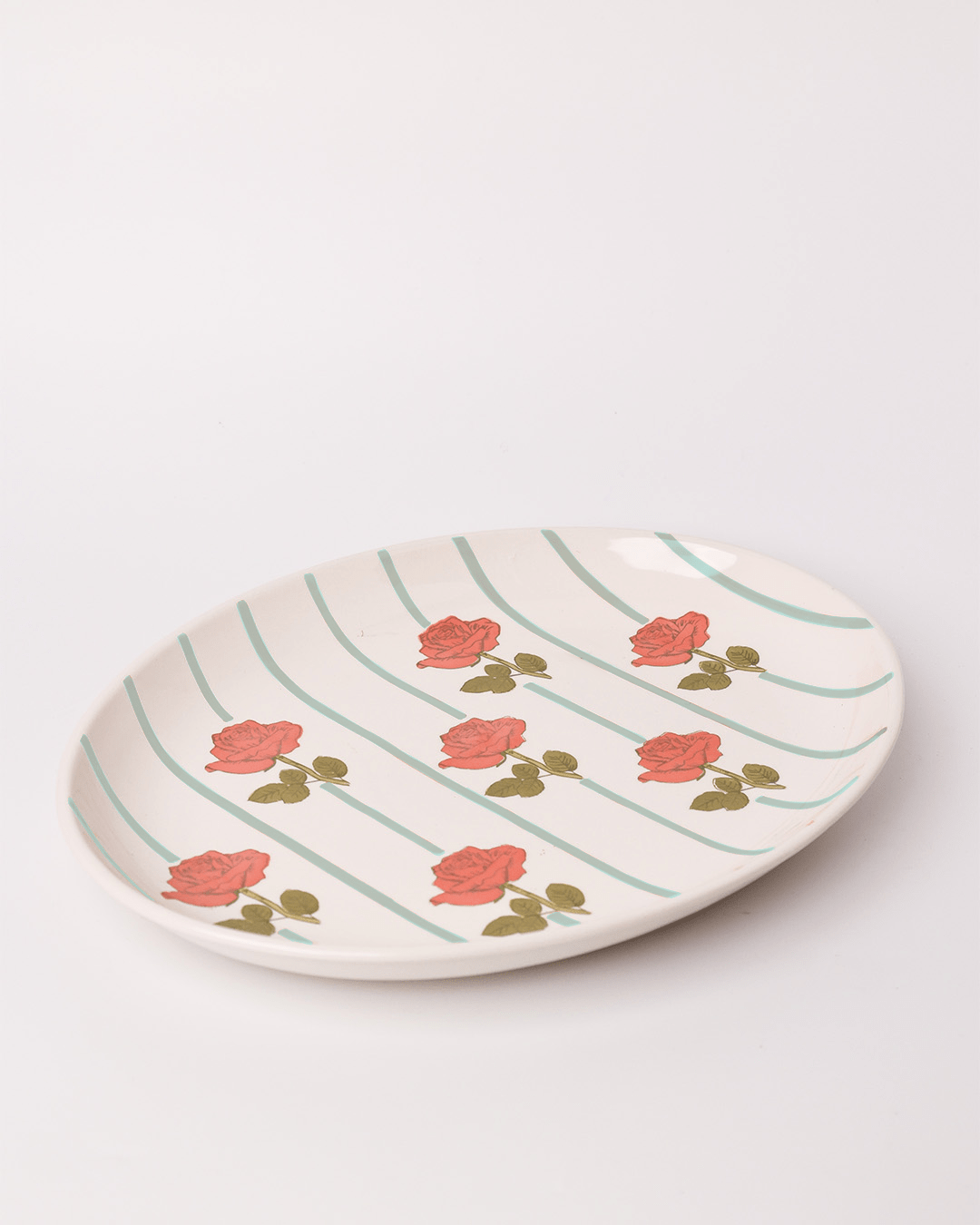 Serving Plate | Ceramic Hand-painted Rose Motifs | Set of 3