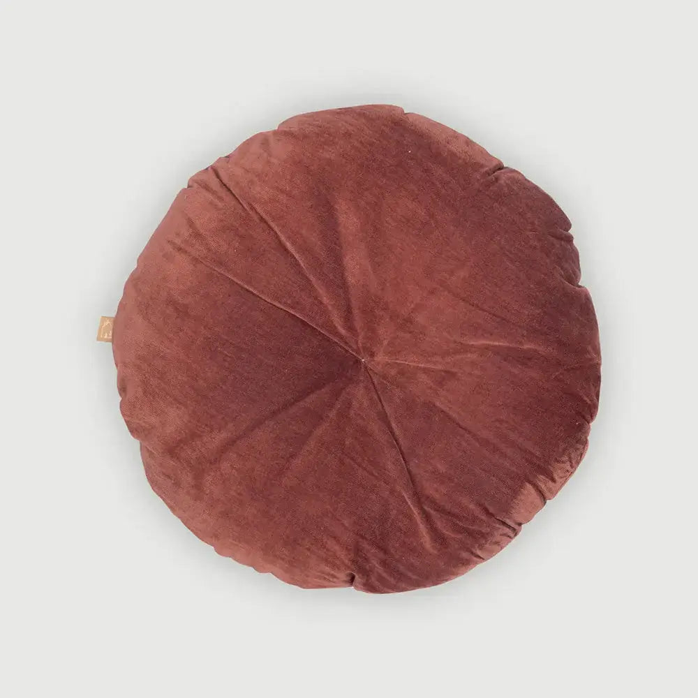 Cushion | Cuddle Rhubarb Velvet Round Cushion by Sanctuary Living