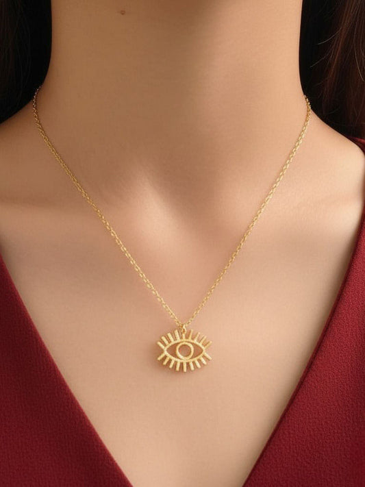 Eye Design Elegant Neck Chain – Gold-Finish Alloy – Lobster Clasp