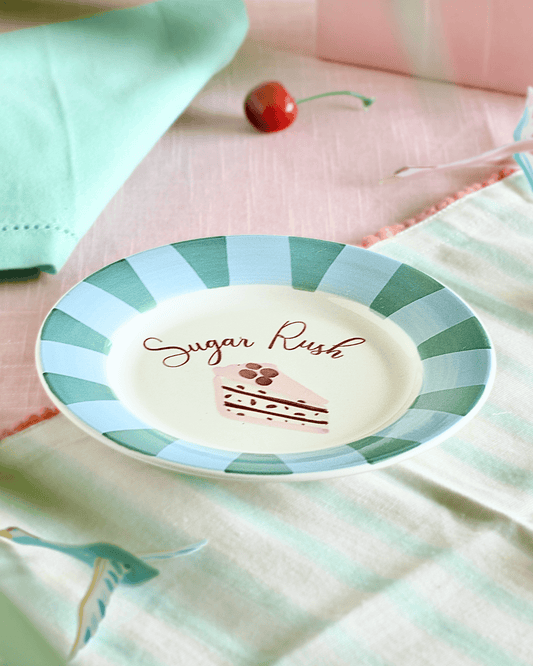 Serving Plate | Ceramic Hand-painted Whimsical Cake | 16.5 cm