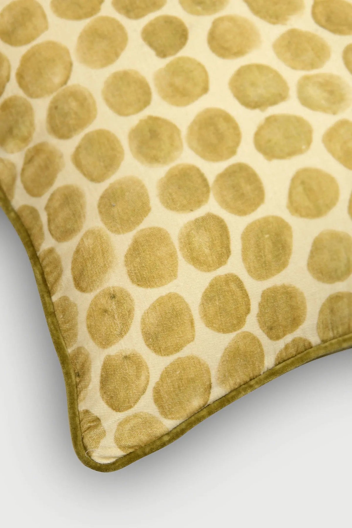 Polka Dot Olive Velvet Cushion Cover SanctuaryLiving