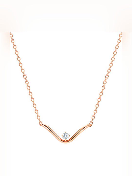 Embellished Statement Necklace – Rose Gold-Plated Brass – Single Unit