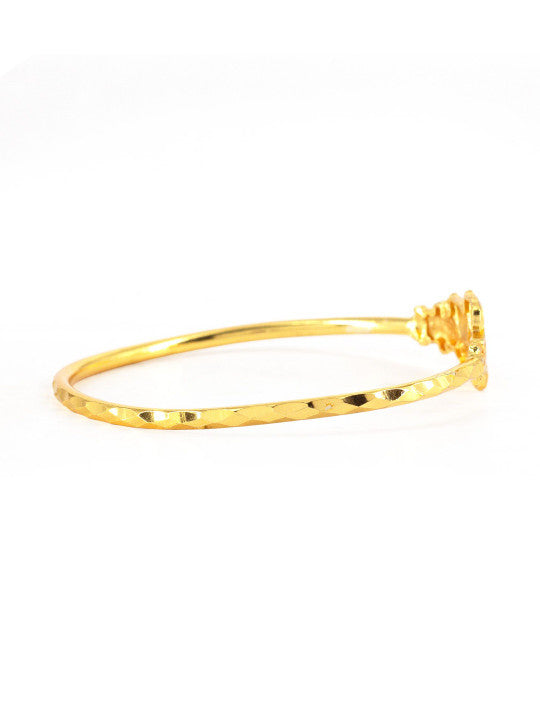 Brass Bangle Bracelet – Gold-Tone Plating – Slip-On