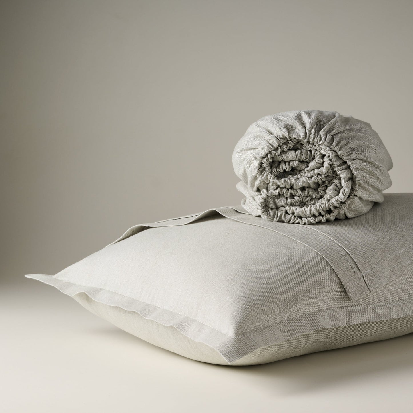 Bedsheet | Cotton Bamboo Chambray | Sage, With 2 Pillow Shams