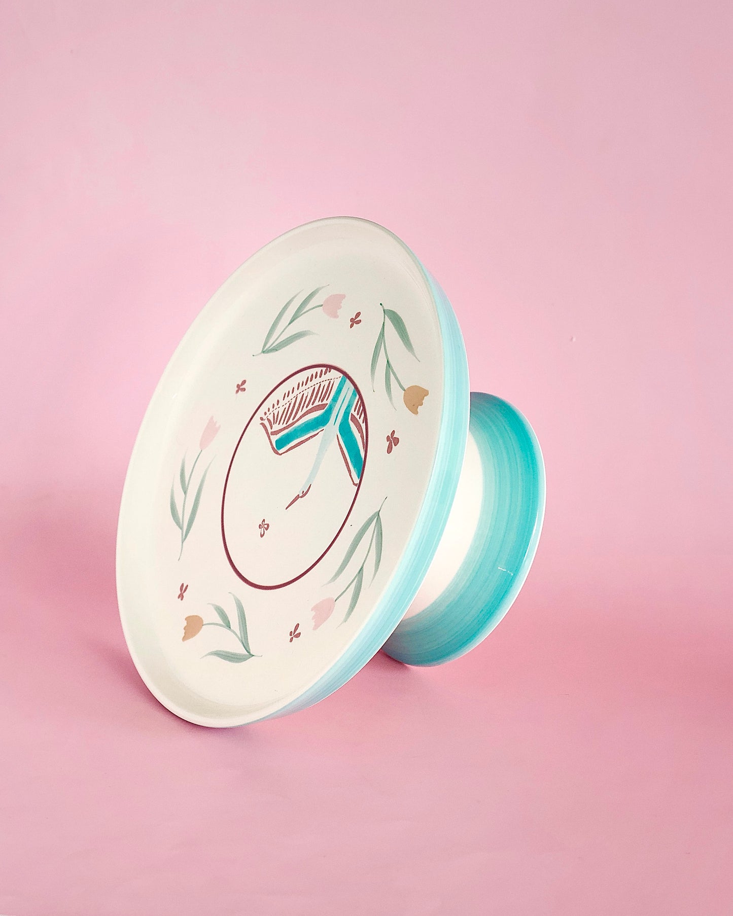 Skylark Handpainted Ceramic Cake Stand 24 cm