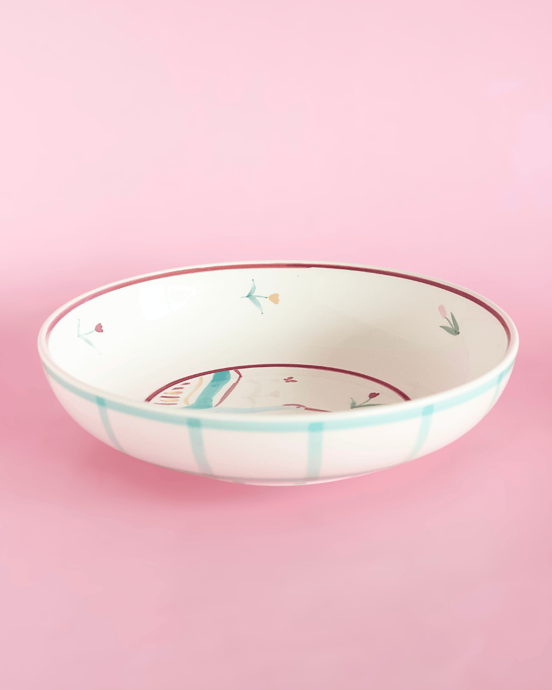 Skylark Handpainted Ceramic Pasta Bowl 21cm