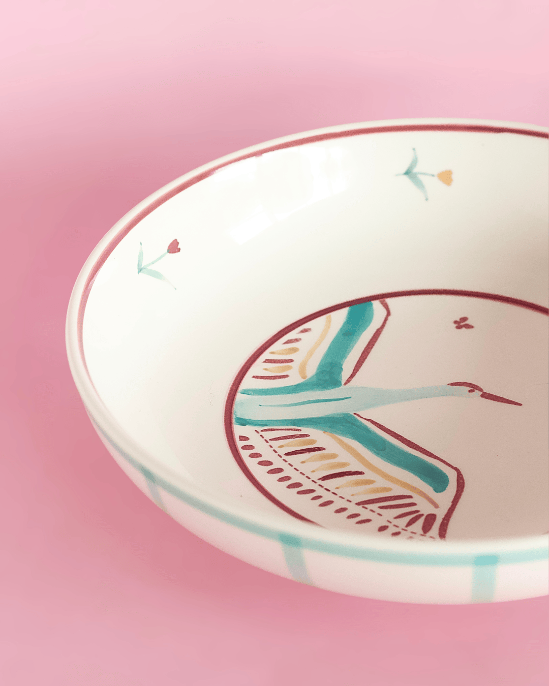 Skylark Handpainted Ceramic Pasta Bowl 21cm