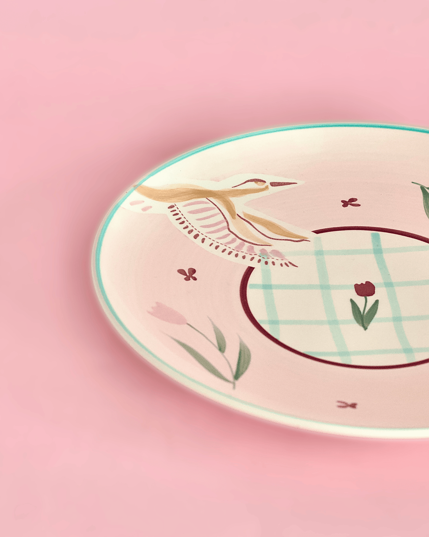 Skylark Handpainted Ceramic Round Plate 25cm