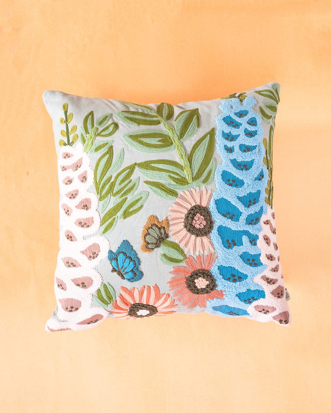 Cushion Cover | Cotton Embroidered Piping | 18" x 18"