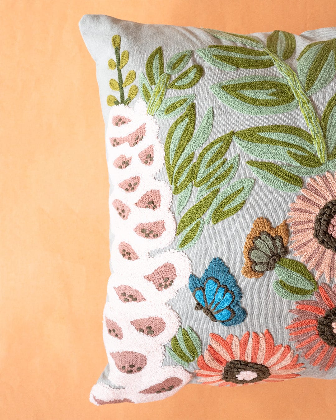Cushion Cover | Cotton Embroidered Piping | 18" x 18"