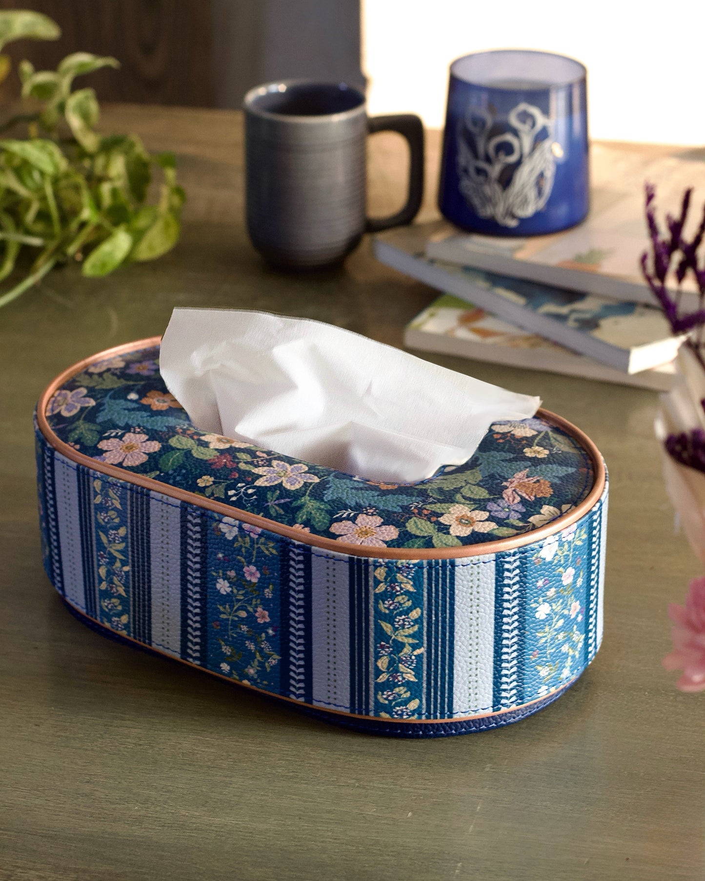 Storage Vegan Leather Tissue Holder