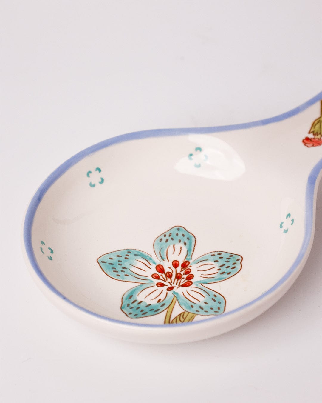 Stripe & Stem Handpainted Ceramic Spoon Rest