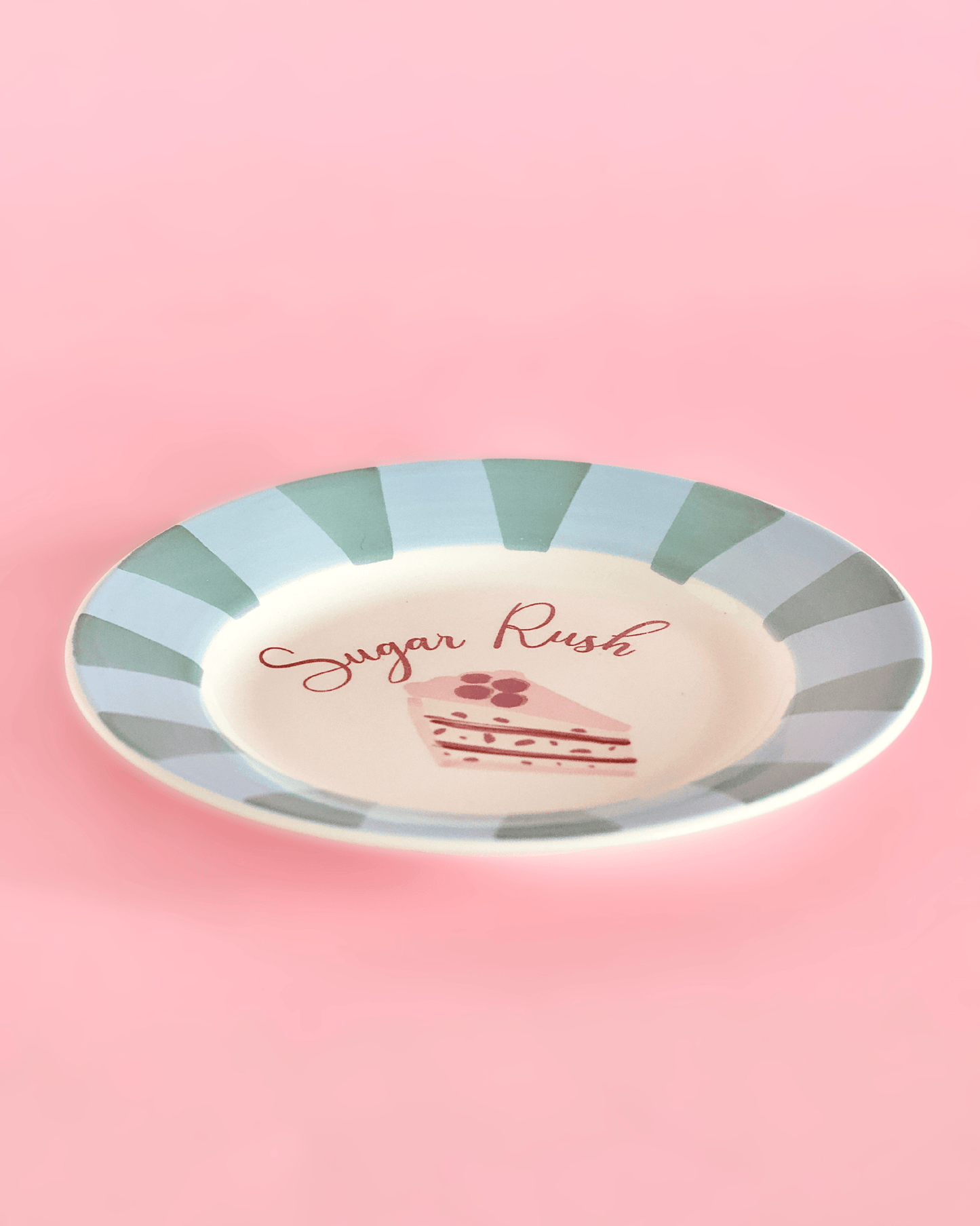 Serving Plate | Ceramic Hand-painted Whimsical Cake | 16.5 cm