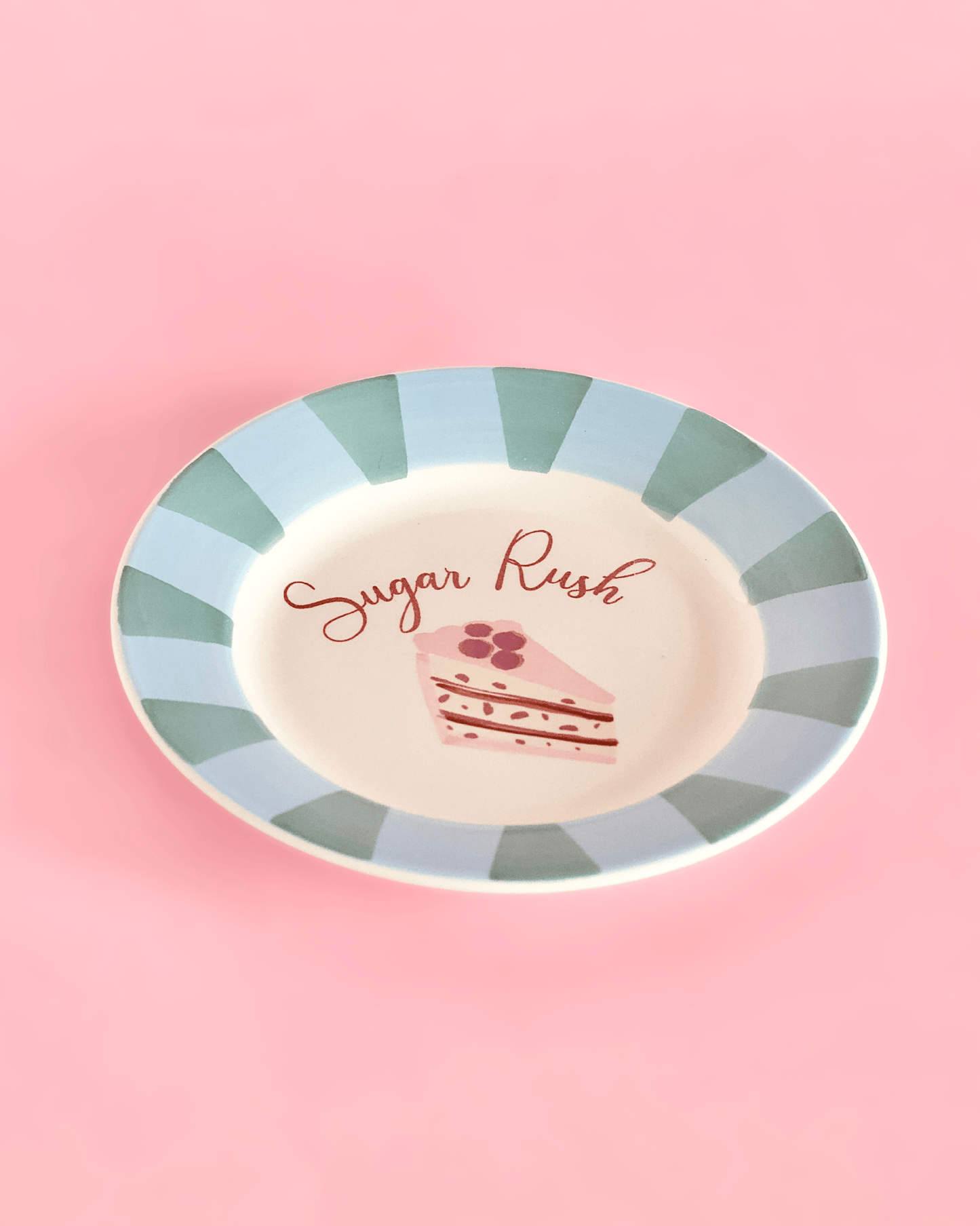 Serving Plate | Ceramic Hand-painted Whimsical Cake | 16.5 cm