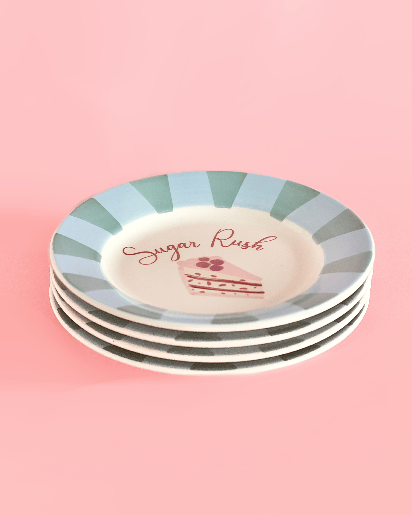 Serving Plate | Ceramic Hand-painted Sugar Rush | Set of 4, 16.5x2cm