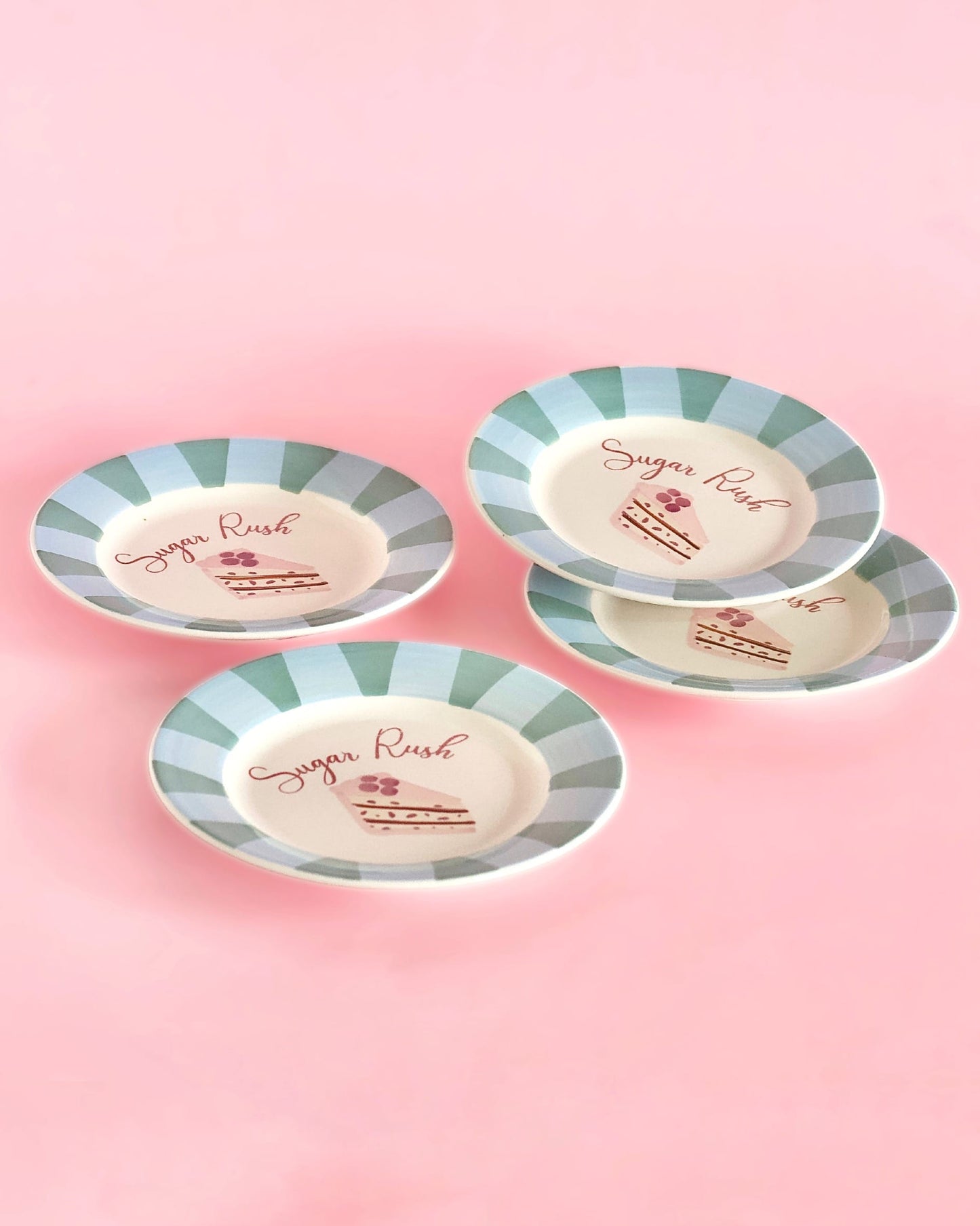 Serving Plate | Ceramic Hand-painted Sugar Rush | Set of 4, 16.5x2cm