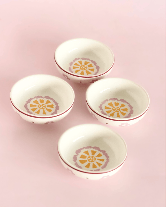 Sundrop Handpainted Ceramic Nut Bowl - Set of 4