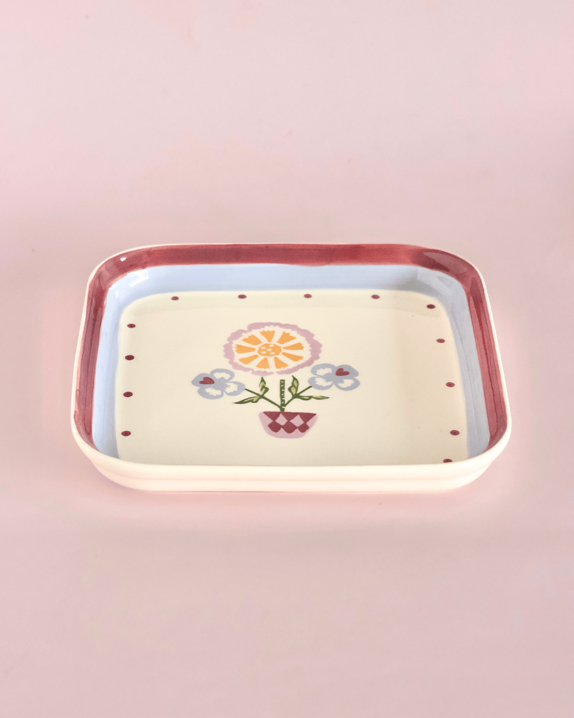 Sundrop Handpainted Ceramic Square Platter 20.5 cm