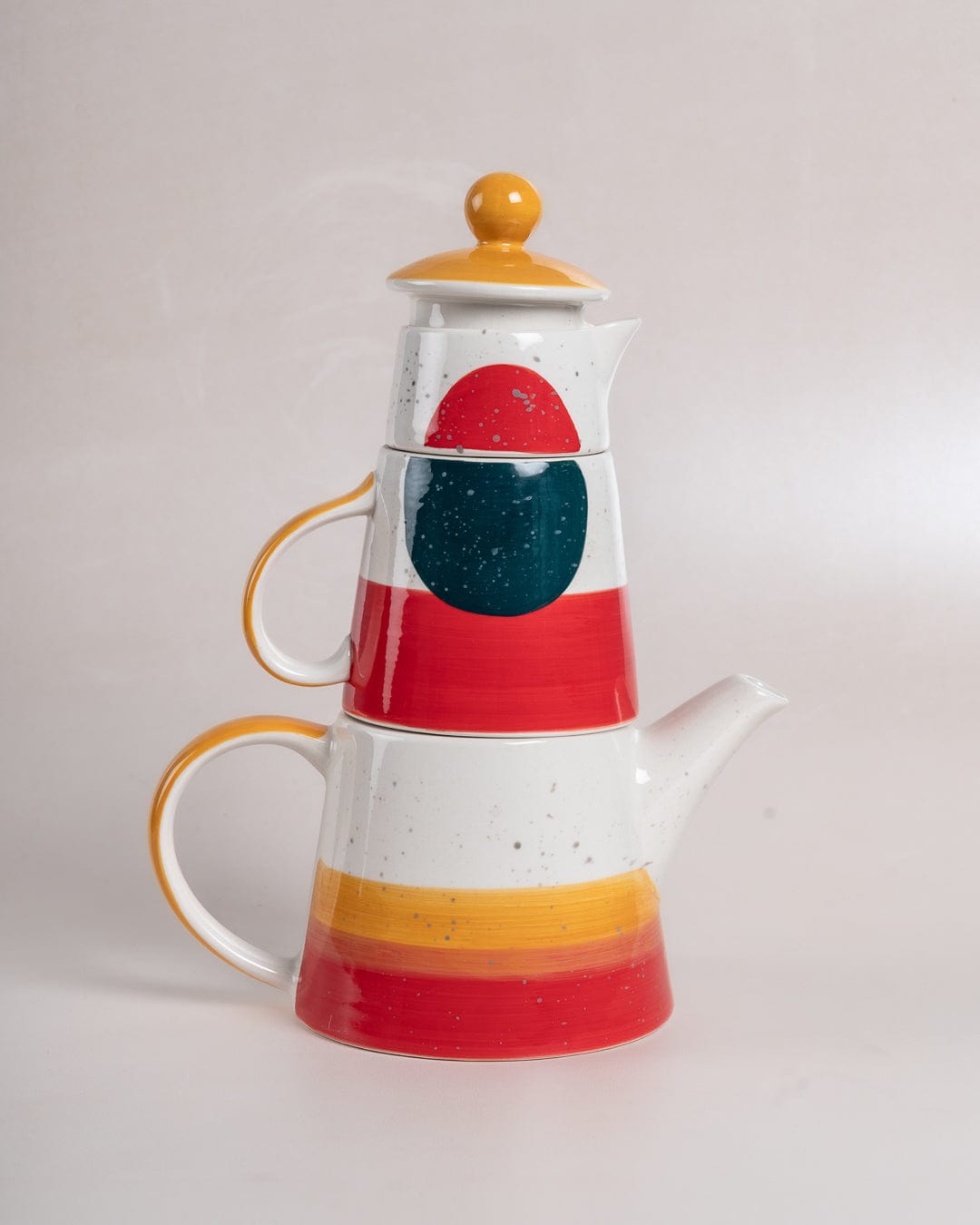 Mug | Hand-painted Ceramic Stacking Design | Tea for One, 3 Colours