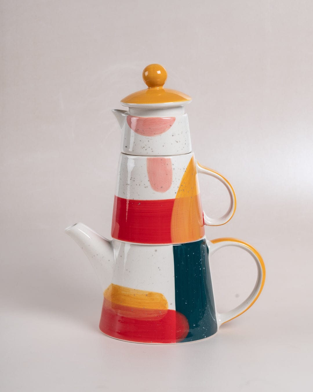 Mug | Hand-painted Ceramic Stacking Design | Tea for One, 3 Colours