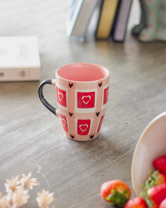 Mug | Ceramic Hand-painted Heart You | L 4.5 x W 3.5 x H 4 in