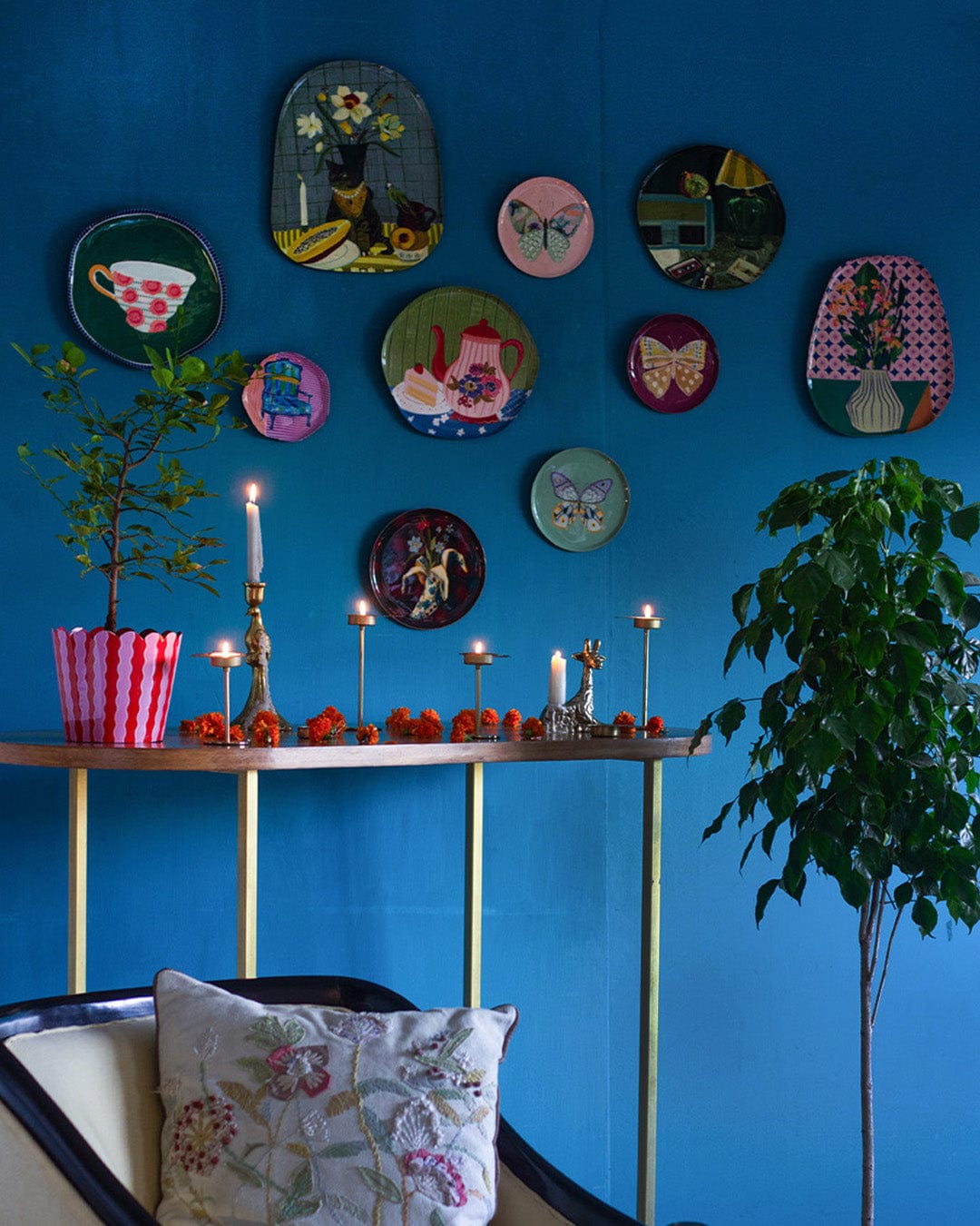 Wall Plate | Iron Illustrated Cat