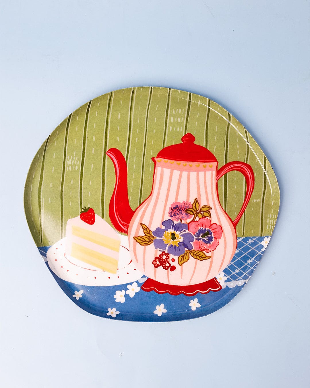 Wall Plate | Metal Hand-painted Coffee Teapot | Set of 3, Small, Medium & Large