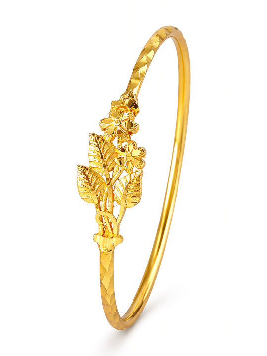 Brass Bangle Bracelet – Gold-Tone Plating – Slip-On