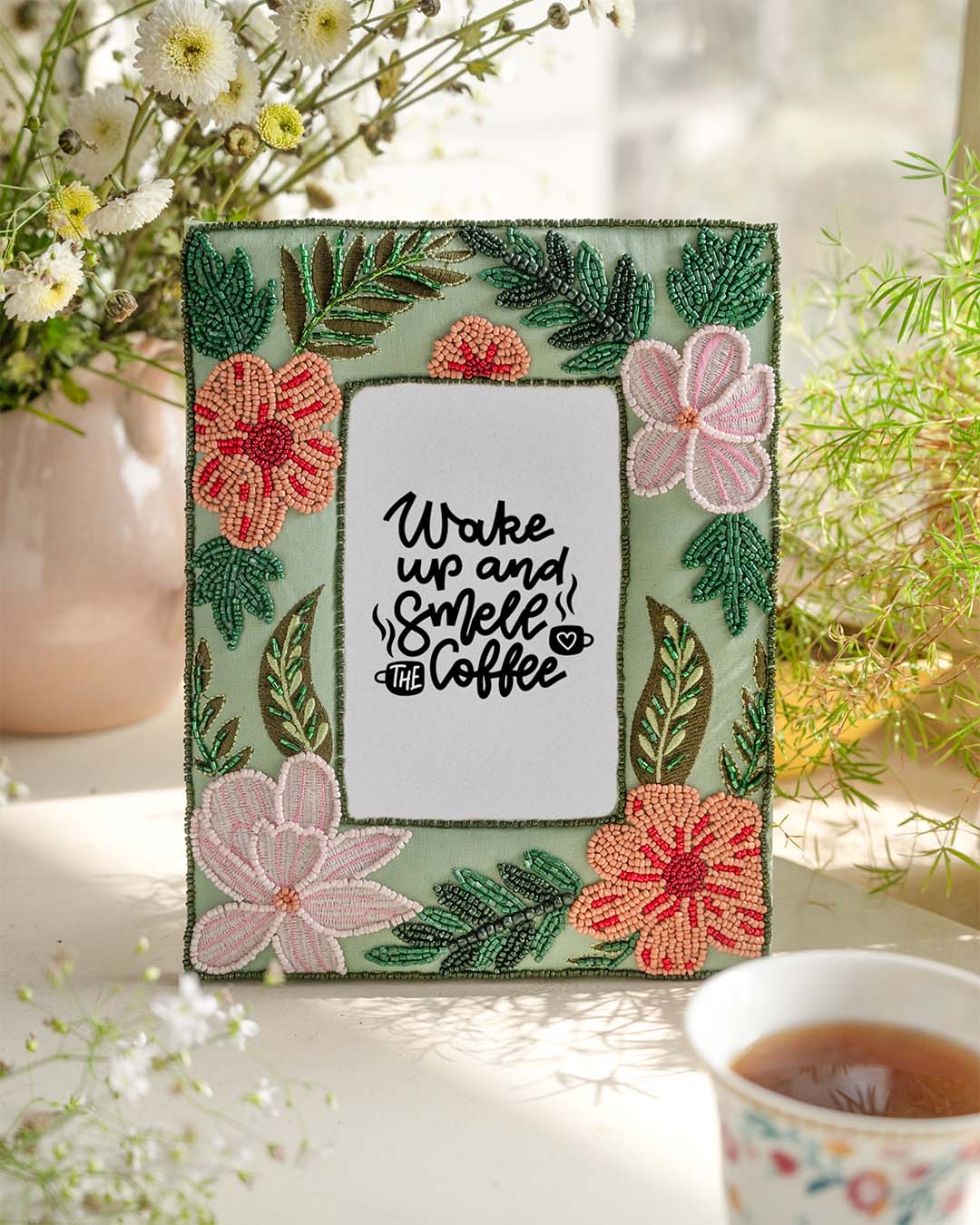 Photo Frame | Glass Bead Tropical | 3"x5" (7"x9" Overall)