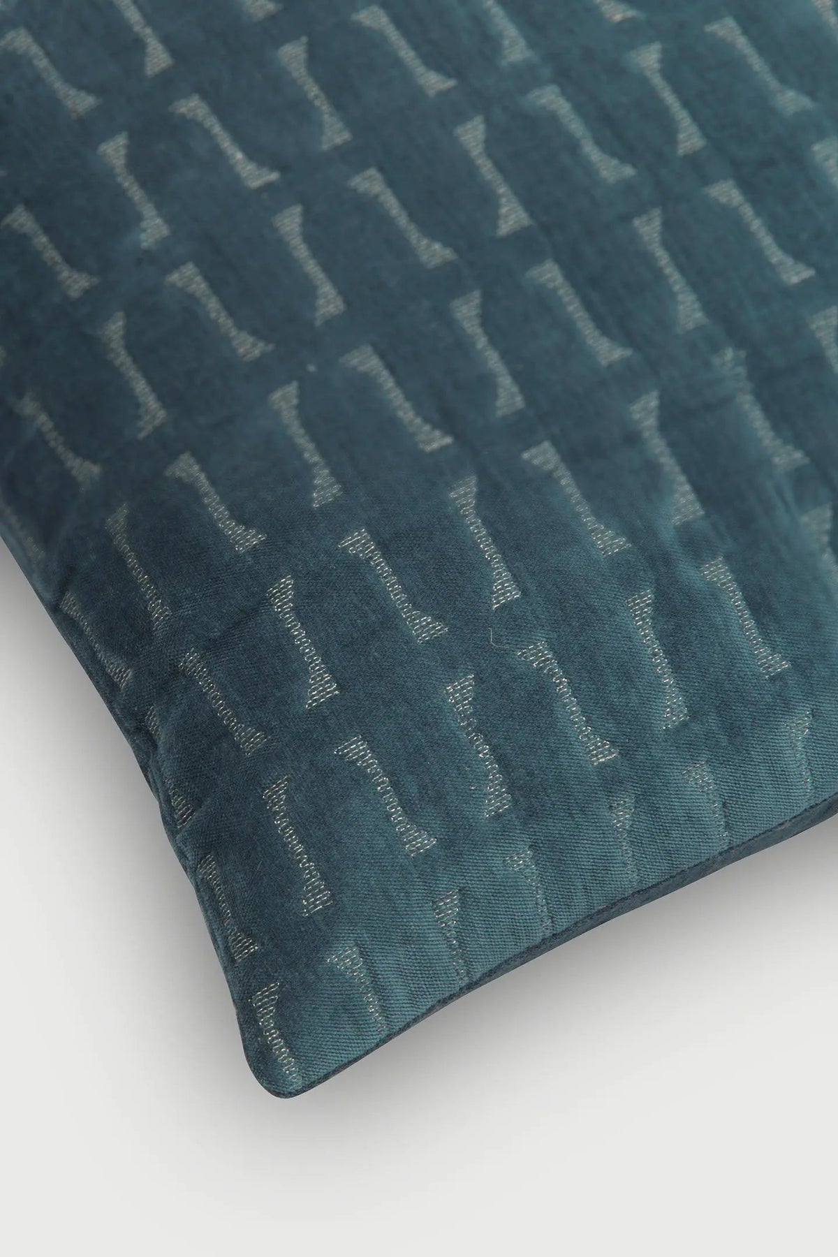 Twig Azure Embroidered Velvet Cushion Cover SanctuaryLiving