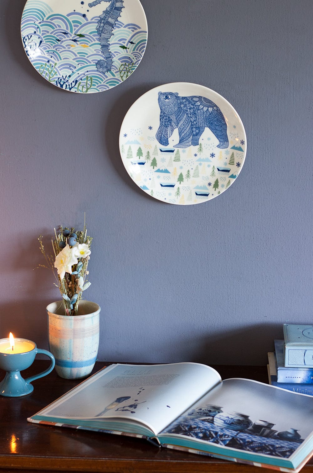 Wall Plate | Fine China Animal Illustrative | 8" Dia, Bear