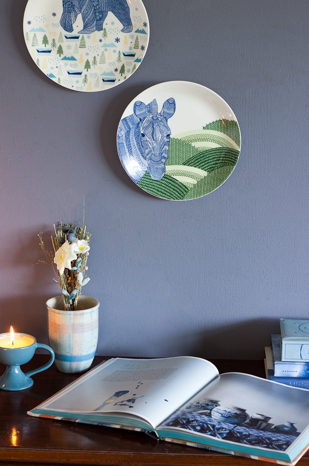 Wall Plate | Fine China Illustrated Zebra | Dia 20cm