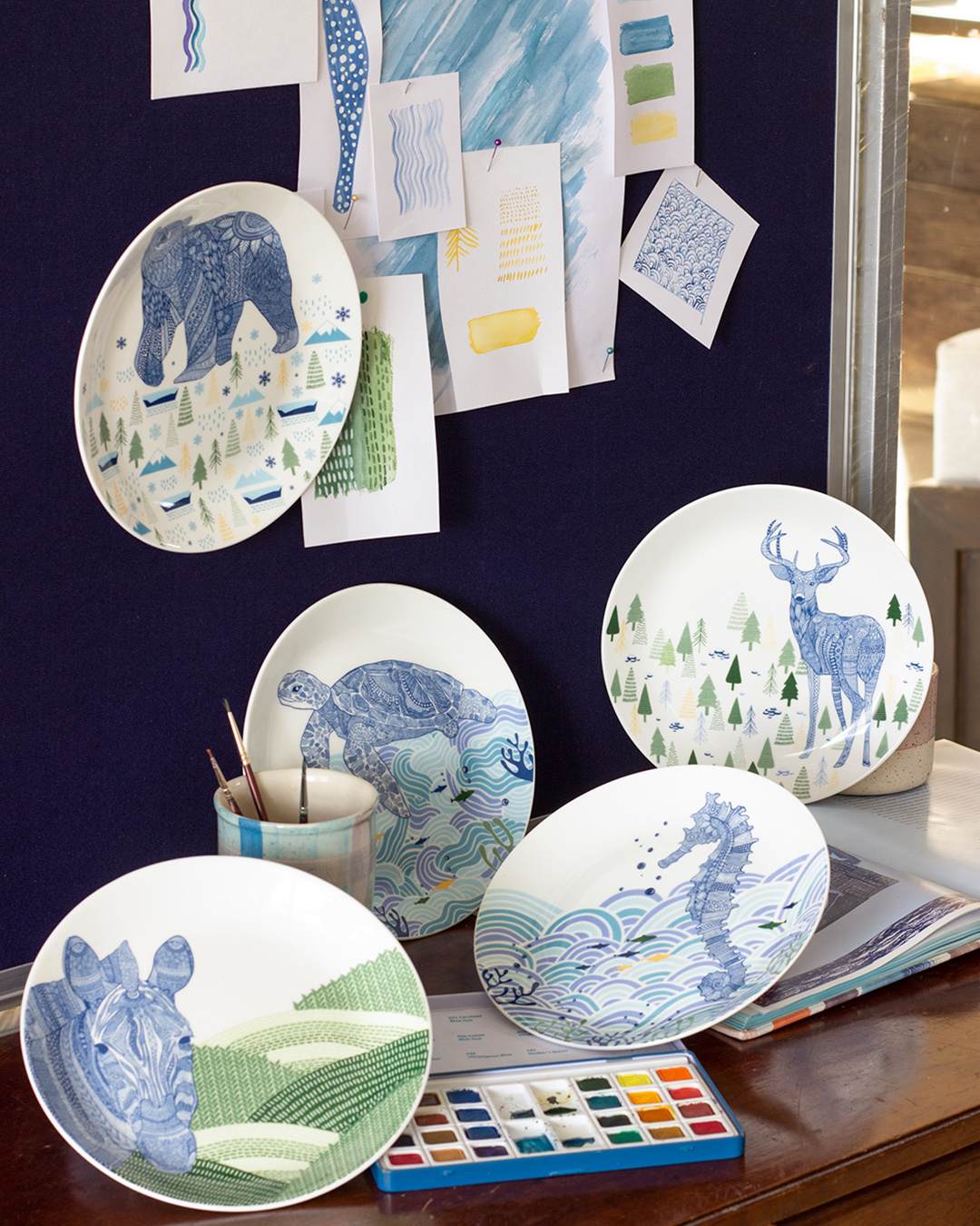 Wall Plate | Fine China Illustrated Zebra | Dia 20cm