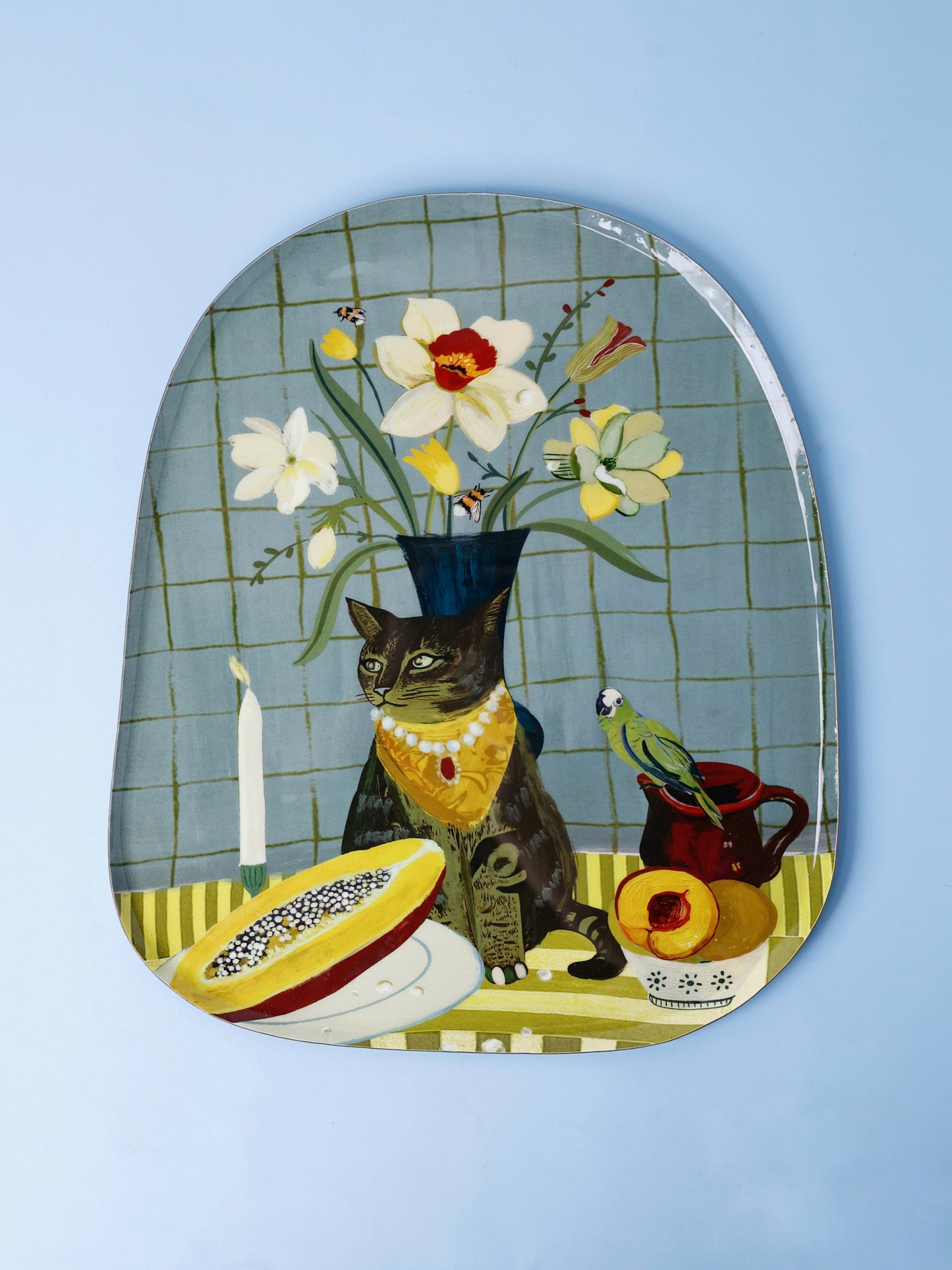 Wall Plate | Iron Illustrated Cat