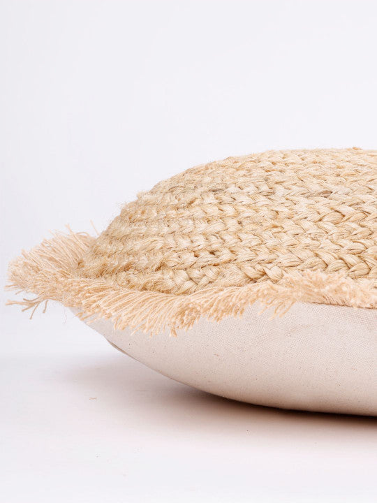 Textured Round Cushion Cover – Jute Cotton Blend