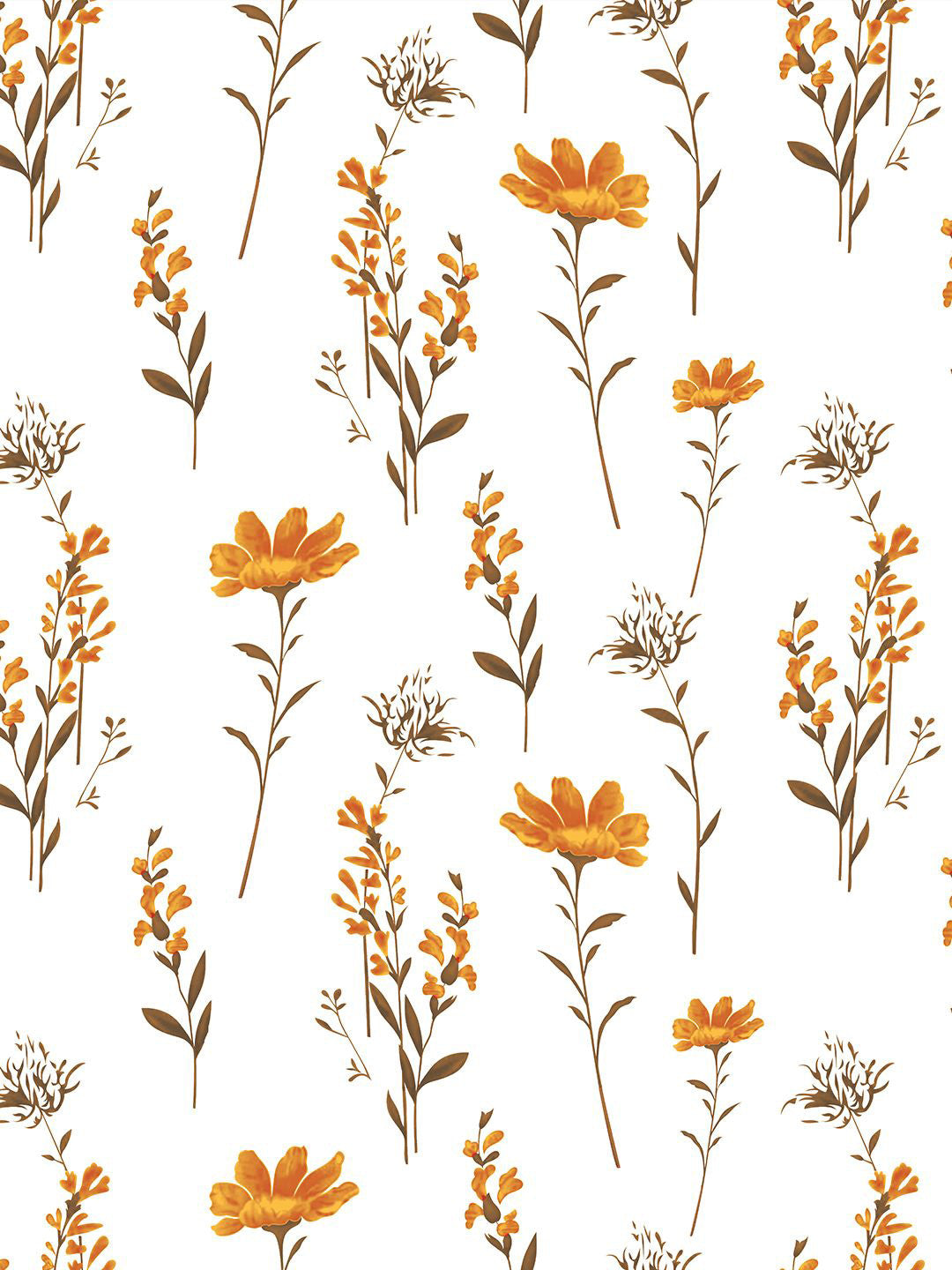 Yellow Floral Cotton – Cushion Covers – Breathable Square – 5-Piece Set – 40x40cm