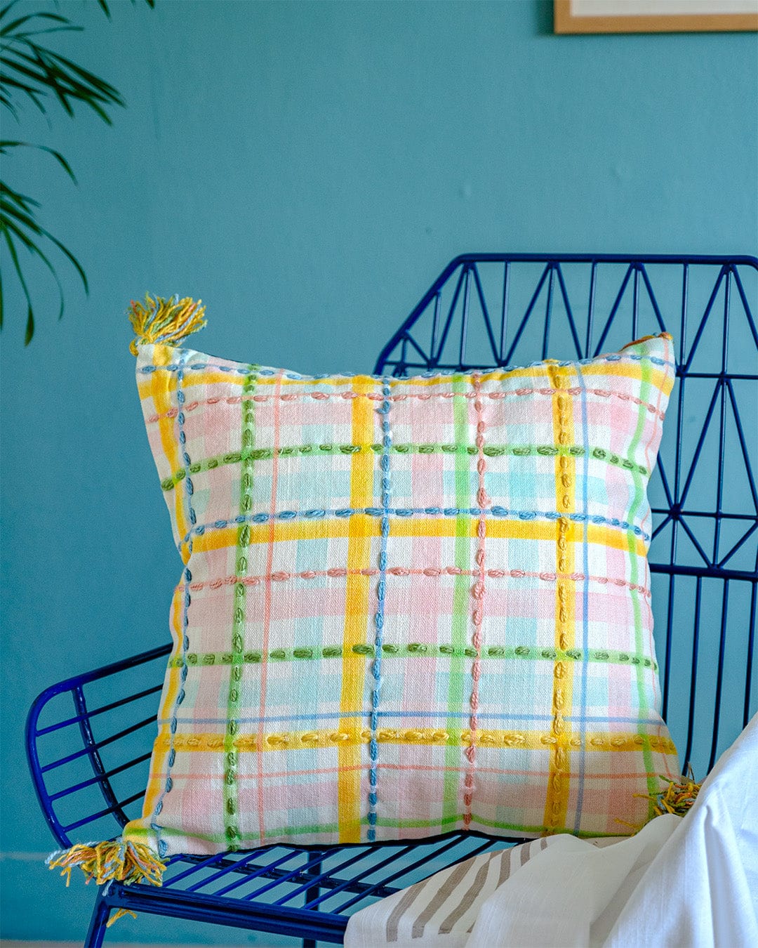 Cushion Cover | Embroidered Cotton | 18x18 Inch