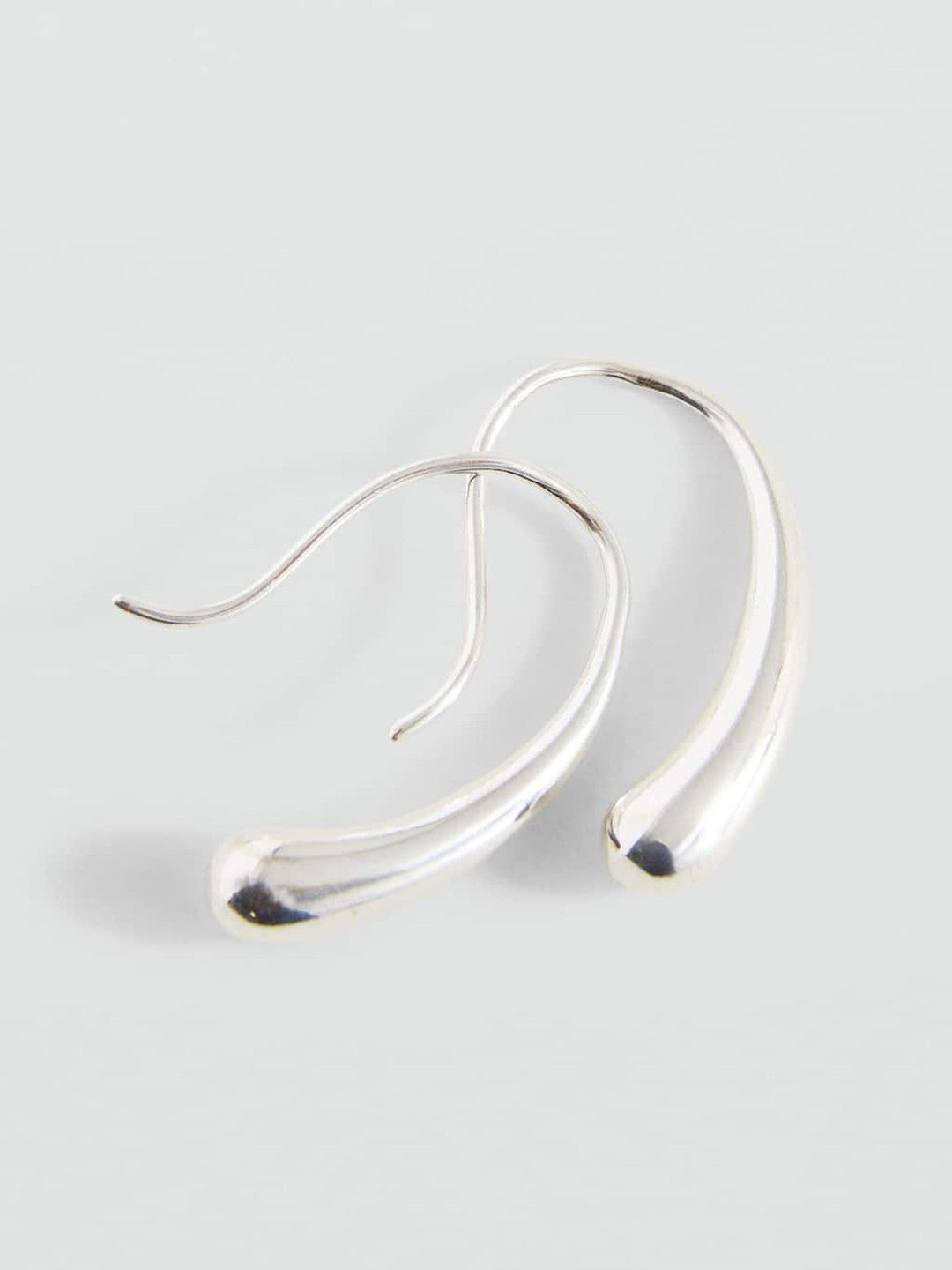 Teardrop Drop Earrings – Fashion Jewelry – Silver-Toned, Fish Hook Earwire – 2.5 cm Length